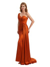 Elegant Silky Satin One Shoulder Mermaid Floor Length Bridesmaid Dresses Online