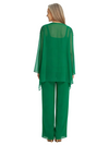 ChicSew Elegant Scoop Long Sleeve Chiffon Jacket Beaded Pant Suit Formal Mom Of The Groom Outfits