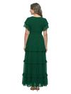 ChicSew V-Neck Flutter Sleeve Tiered Ruffle Long Chiffon Mother of the Bride Dresses
