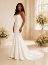 ChicSew Fancy Strapless Ruching Satin Mermaid Floor-Length Wedding Dress