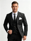 Classic 1 Piece Black Men's Suit with Regular Fit and Sophisticated Peak Lapel