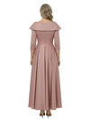 ChicSew Unique Portrait Neckline A-Line Soft Satin Mother Of The Groom Dresses With Applique