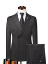 Casual Men's 3 Pieces Mens Suit Regular Fit Notch Lapel Tuxedos (Blazer+vest+Pants) CN439