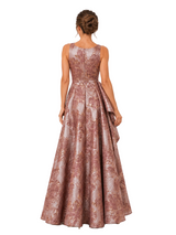 Chicsew Elegant Floral V-Neck Ruched Floor-Length A-Line Mother of The Bride Dress