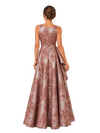 Chicsew Elegant Floral V-Neck Ruched Floor-Length A-Line Mother of The Bride Dress