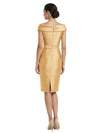 Chic Off Shoulder Knee-Length Cocktail Mother Of The Bride Satin Gown