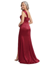 ChicSew One Shoulder Boning Side Slit Ruched Satin Floor-Length Mermaid Mother of the Bride Dress