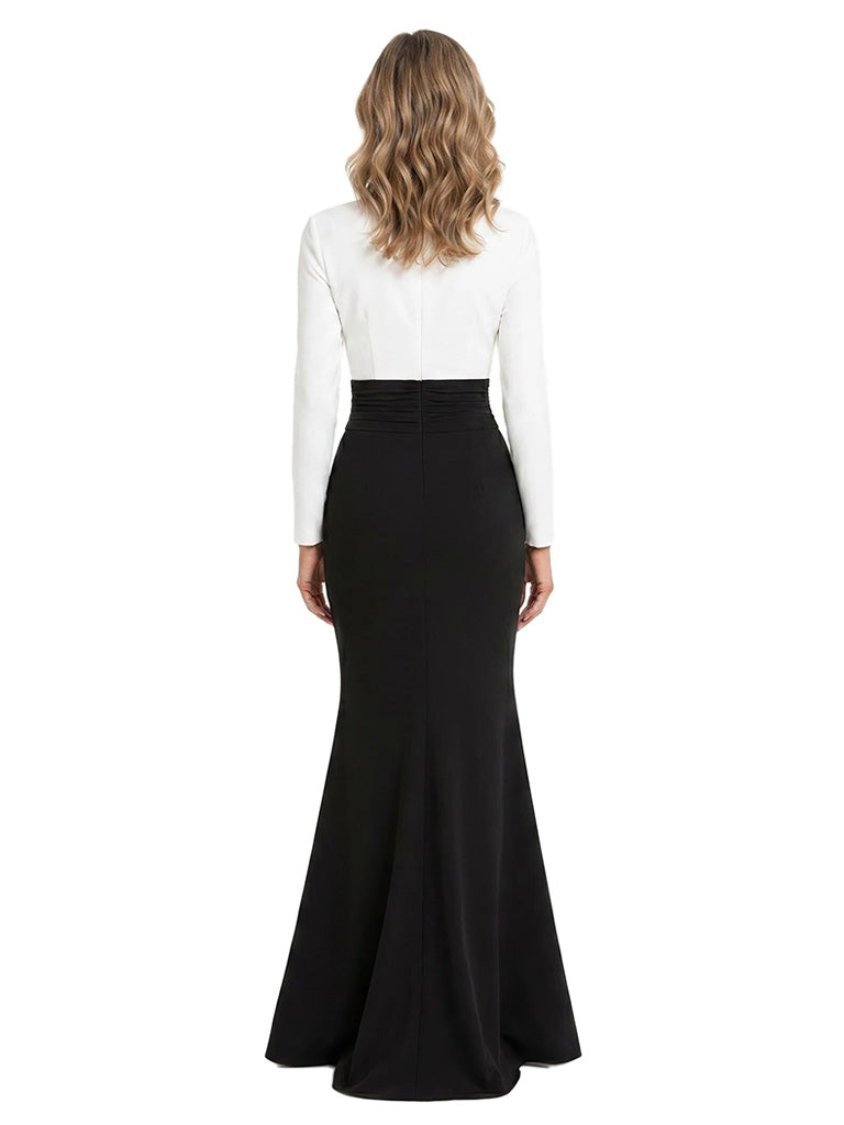 ChicSew Modern Long Sleeve Mermaid Floor Length Formal Mother Of The Bride Dress