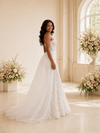 ChicSew Unique Sweetheart Lace Appliques Tulle Maxi Mermaid Wedding Dress With Overskirt