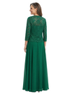 ChicSew Long Sleeve Lace Jacket Lace Beaded Long Chiffon Casual Mother Of The Bride And Groom Dresses