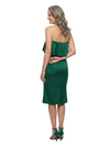 ChicSew Strapless Ruffle Overlay Satin Midi Sheath Mother of the Bride Dress