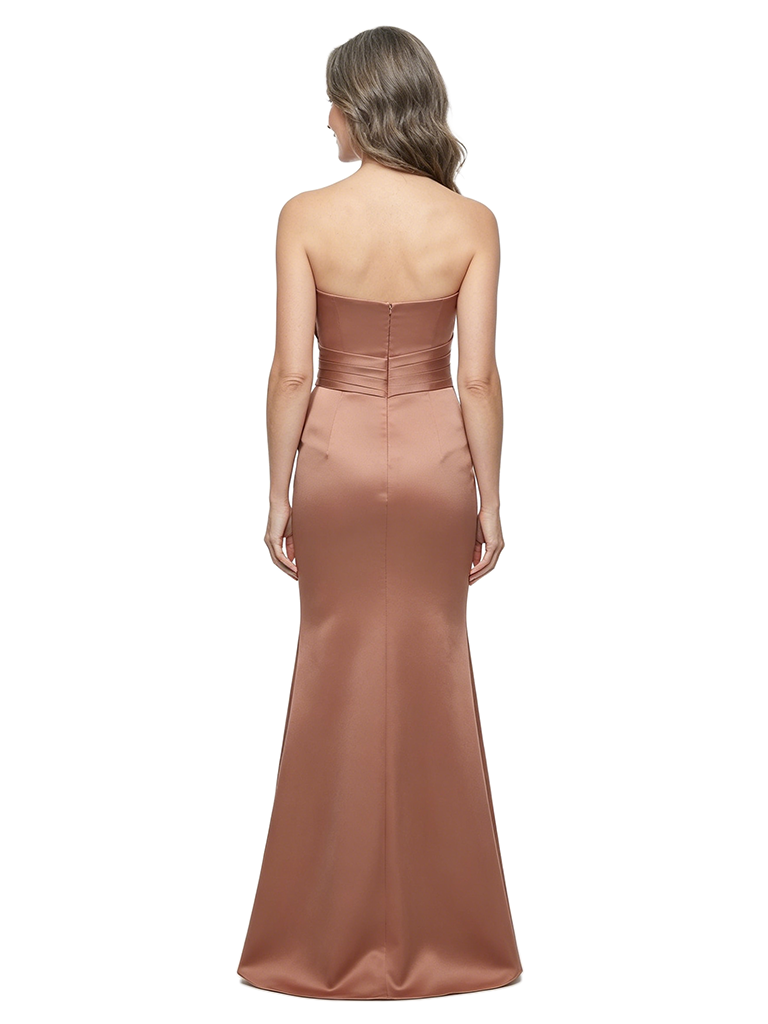 ChicSew Strapless Ruffled Satin Mermaid Floor-Length Mother of the Bride Dress