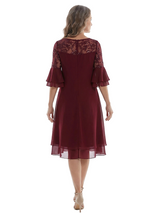 ChicSew Beautiful Flutter Sleeves A-Line Mother Of The Bride Dresses Lace Chiffon Mom Dresses