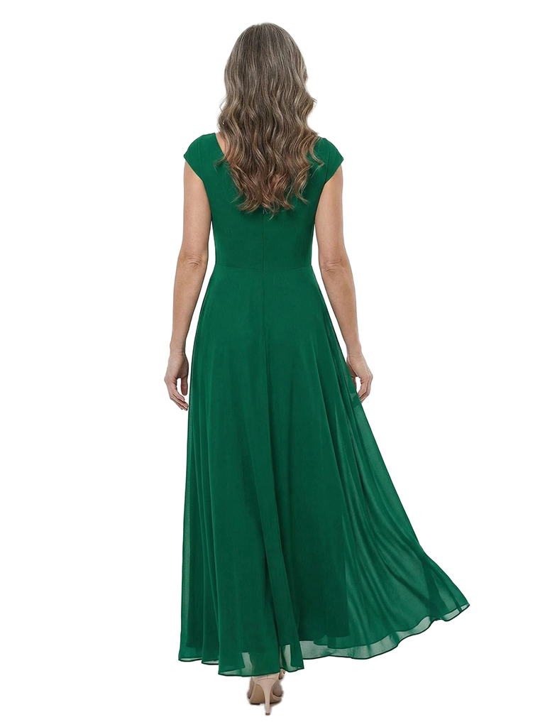 ChicSew V-Neck Short Sleeve Floor Length Chiffon Modern Mother of the Bride Dresses