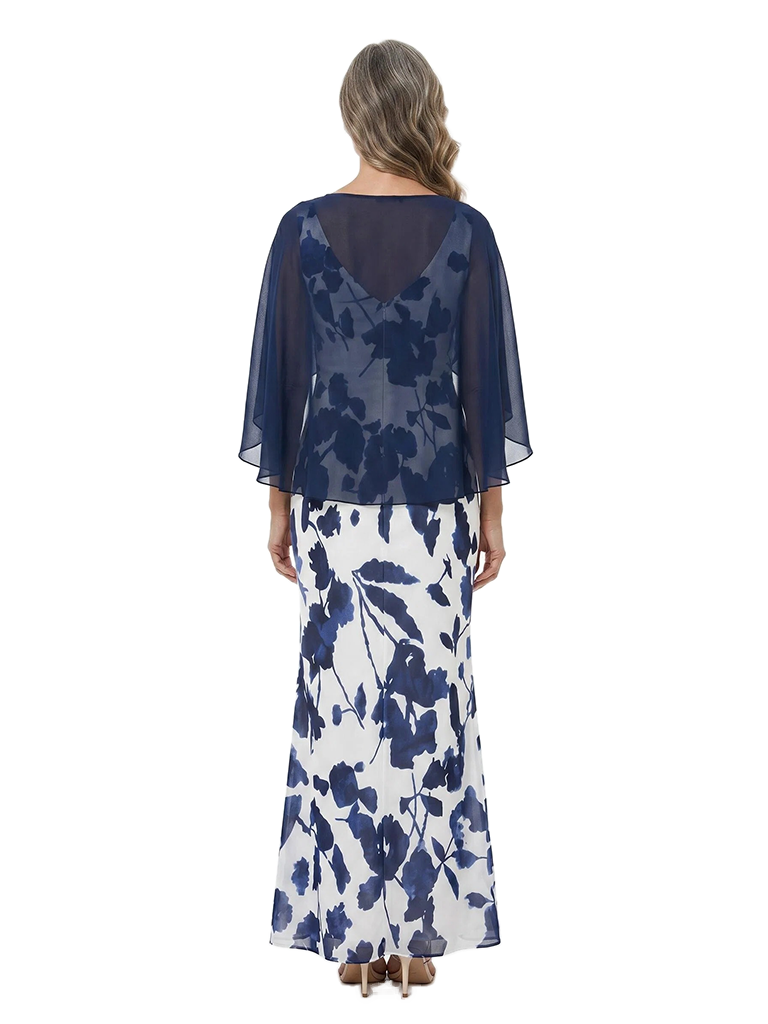 ChicSew Beautiful Chiffon Sheath Floor-Length Mother Of The Bride Dresses With Capelet