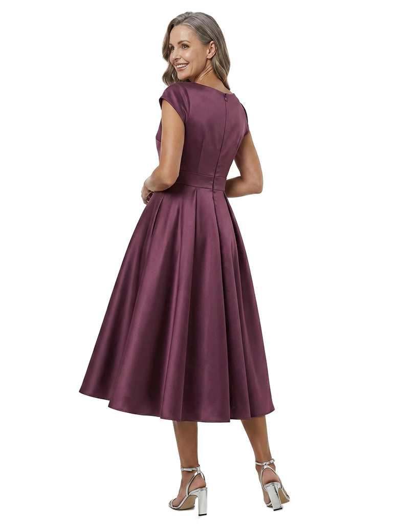 ChicSew Bateau Neck Cap Sleeve A-Line Knee Length Mother Of The Bride Dresses