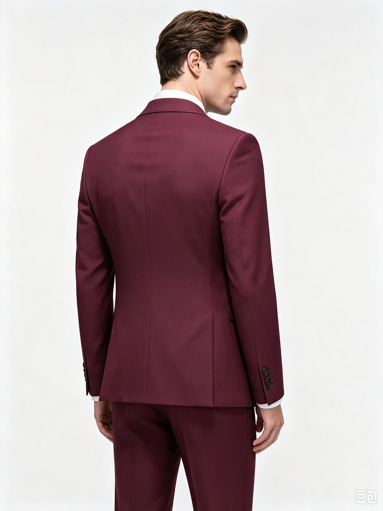 Classic 1 Piece Mulberry Men's Suit with Regular Fit and Sophisticated Peak Lapel