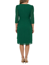 ChicSew V-Neck 3/4 Sleeve Knee Length Chiffon Trendy Mom Of The Groom Dresses
