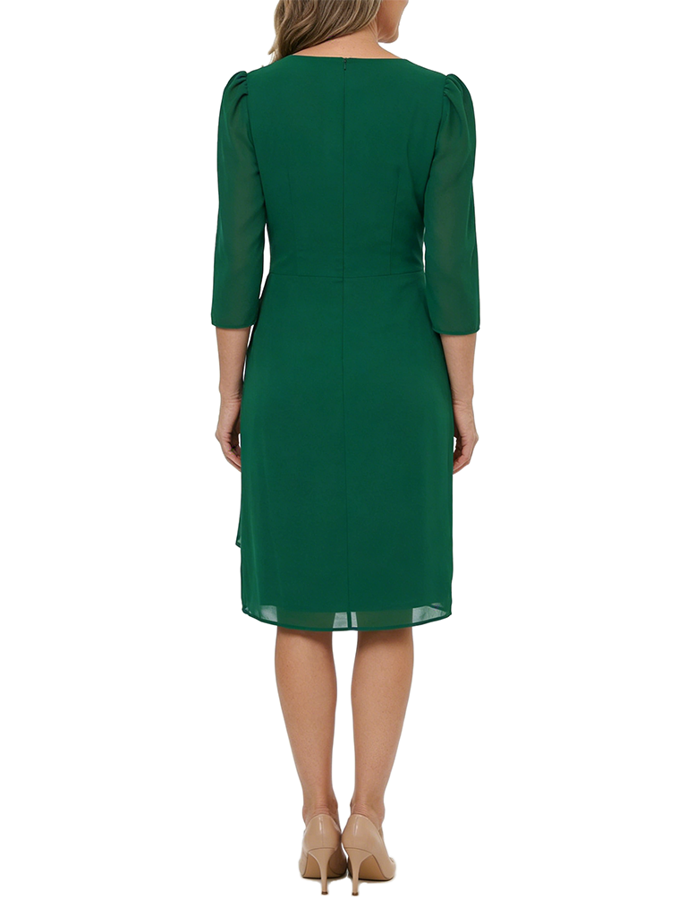 ChicSew V-Neck 3/4 Sleeve Knee Length Chiffon Trendy Mom Of The Groom Dresses