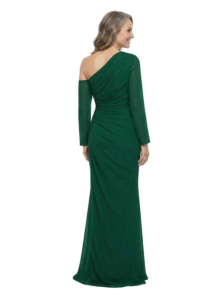 ChicSew One Shoulder Long Sleeve Floor Length Chiffon Formal Mother Of The Bride Dresses