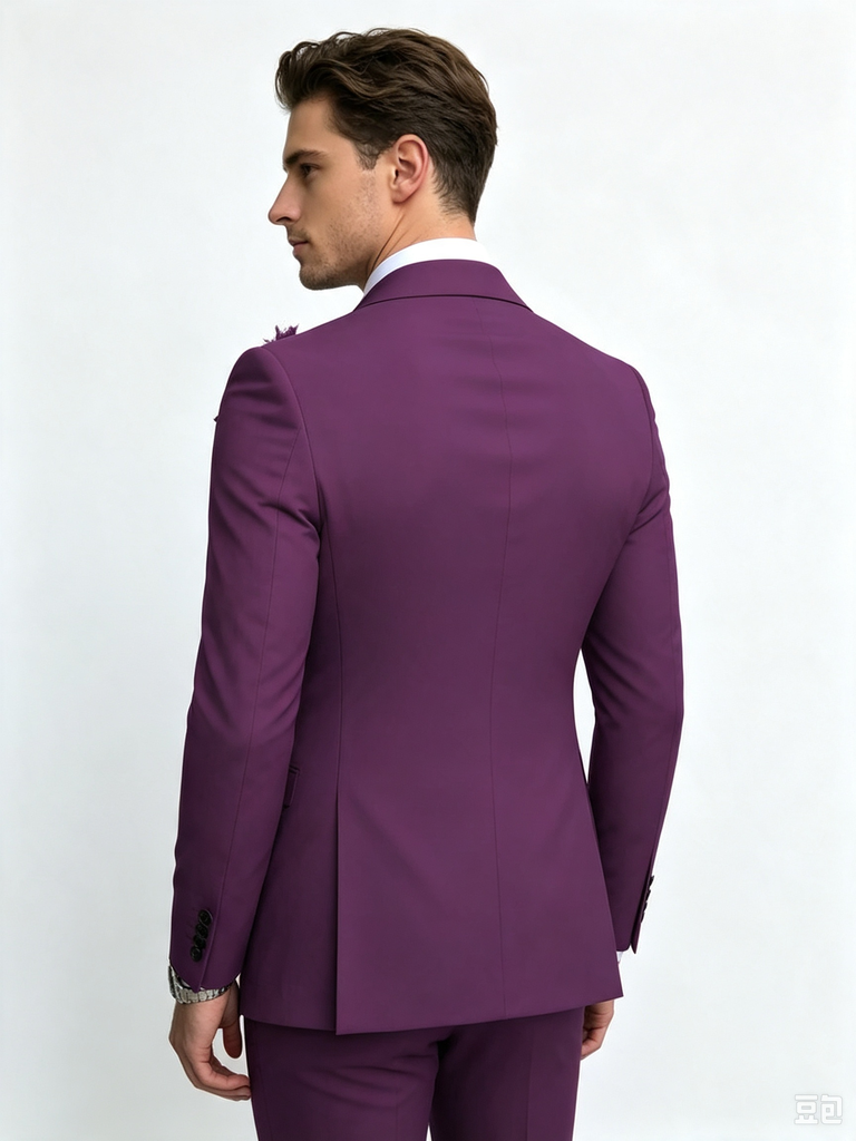 Classic 1 Piece Purple Men's Suit with Regular Fit and Sophisticated Peak Lapel