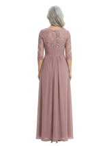 ChicSew Jewel 3/4 Sleeves A-Line Chiffon Lace Applique Mother Of The Bride Dress
