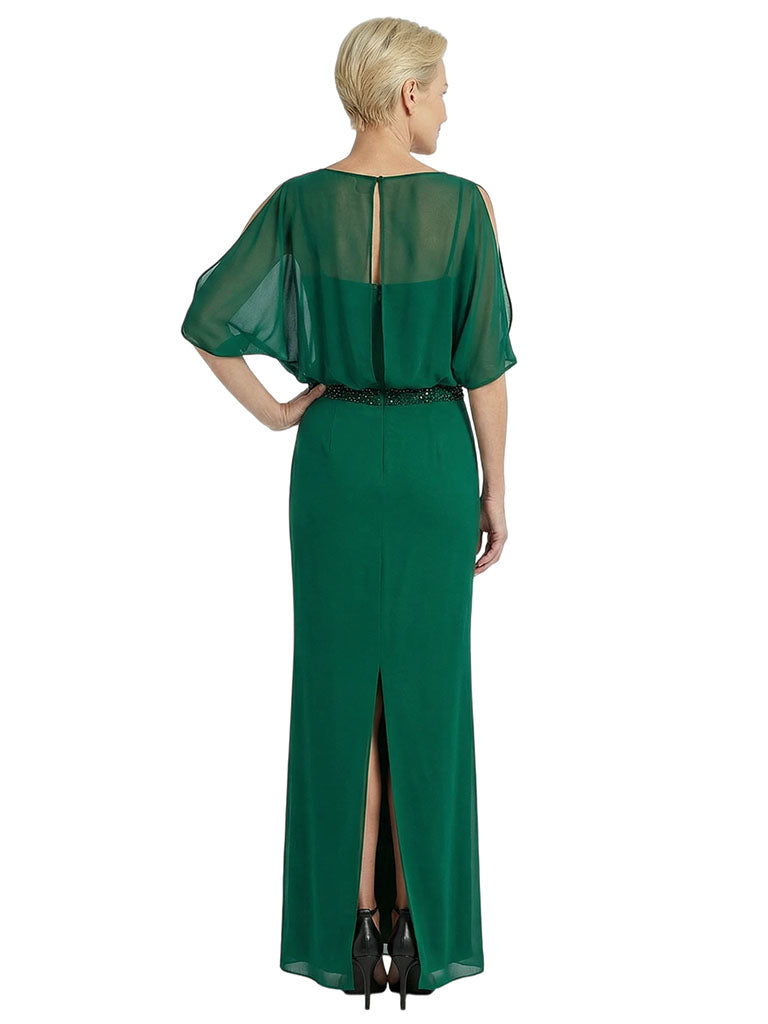 Half Shoulder Chiffon Mother Of The Groom Dress Maxi Gown Formal Wedding Attire