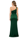 ChicSew One Shoulder Sleeveless Satin Ruched Waist Floor Length Mermaid Mother of The Bride Dress With Slit