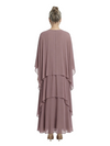 ChicSew Modern Layered Chiffon Mother Of The Bride Dress With Capelet Flowy Multi-Layer