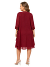ChicSew Classy Beaded Chiffon Mother Of The Bride Dresses With Jacket Knee Length Two Piece A Line Wedding Guest Dress