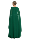 ChicSew Jewel Cape Sleeve A-Line Rhionstone Floor Length Chiffon Fancy Mother of the Bride Dresses