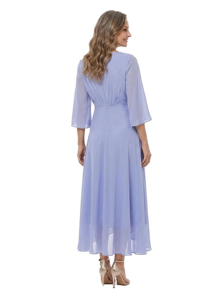 ChicSew V-Neck Long Sleeve Chiffon High Low Hem Mother of the Bride Dress