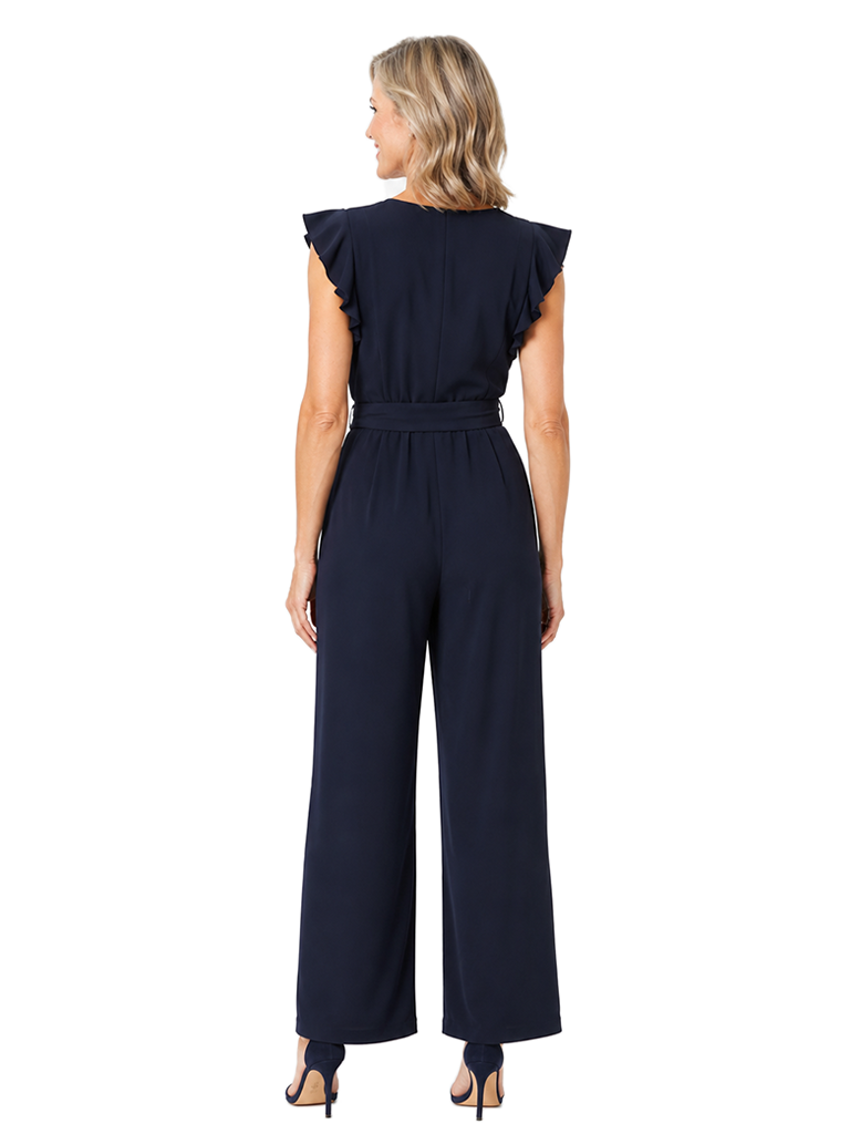 ChicSew Modern V-Neck Flutter Sleeves Chiffon Mother Of The Bride Jumpsuit
