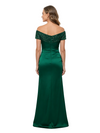 ChicSew Off The Shoulder Ruched Satin Mermaid With Beaded Short Sleeve Mother of the Bride Dress