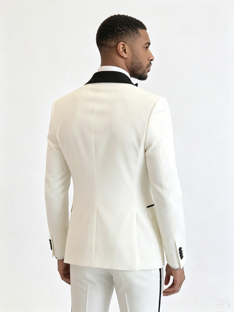 Color Blocking 2 Piece Men's Suit with Regular Fit and Sophisticated Peak Lapel