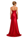 ChicSew Stunning Strapless Mermaid Satin Bridesmaid Dress Boning Side Slit Luxury Evening Gown