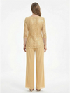 ChicSew Round Neck Sequin Lace Chiffon Mother of The Bride Two Piece Jumpsuit