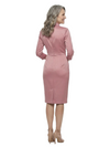 ChicSew V-Neck 3/4 Sleeve Satin Sheath Knee Length Fancy Mother of the Bride Dress