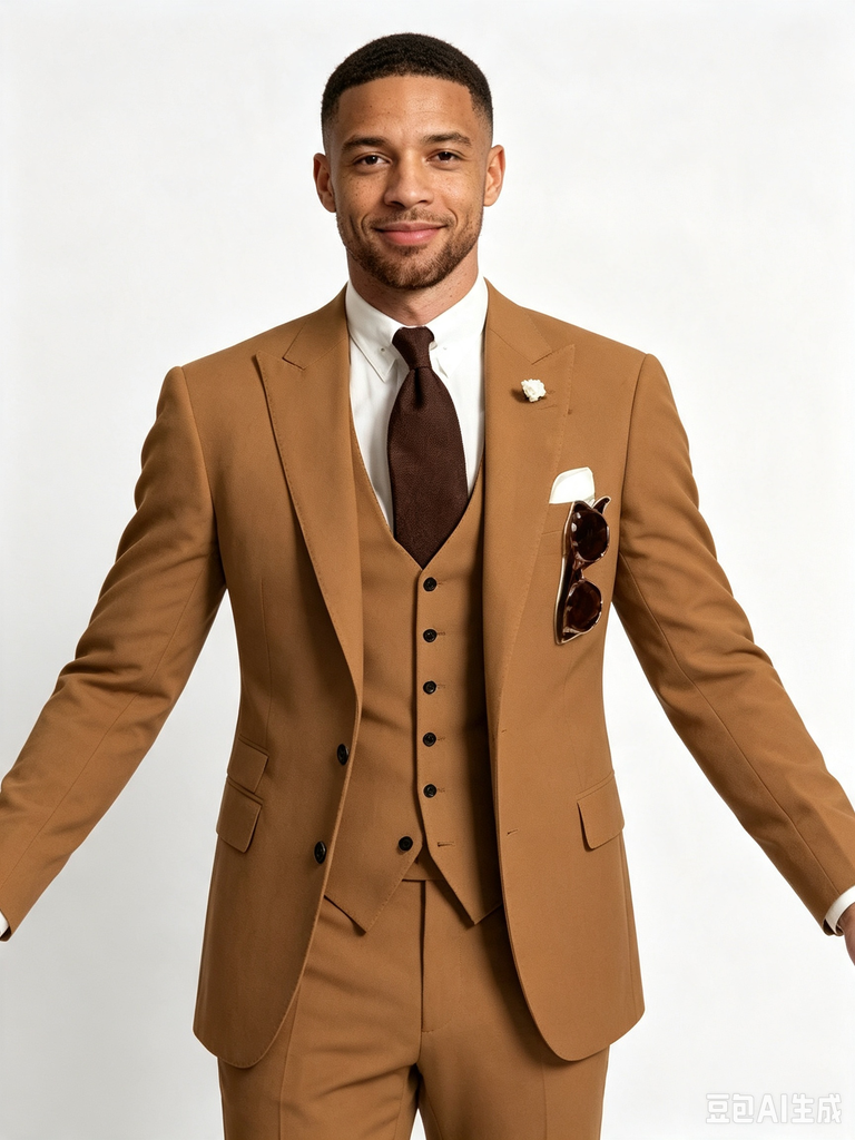 Classic 1 Piece Brown Men's Suit with Regular Fit and Sophisticated Peak Lapel
