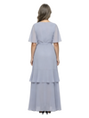 ChicSew V-Neck Flutter Sleeve Chiffon High Low Mother of the Bride Dress With Tiered Ruffle