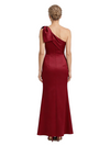 ChicSew Modern One Shoulder Satin Sheath Mother Of The Groom Gown With Unique Bow Detail