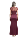 ChicSew Illusion Short Sleeve Beaded Lace Applique Satin Mermaid Ankle-length Mother of the Bride Dress