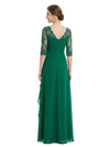 ChicSew Elegant Square Lace Half Sleeves Ruched Chiffon A-Line Mother Of The Groom Dress