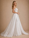 ChicSew Fancy Strapless Mermaid Lace Tulle Sleeveless Floor-Length Wedding Dresses With Overskirt