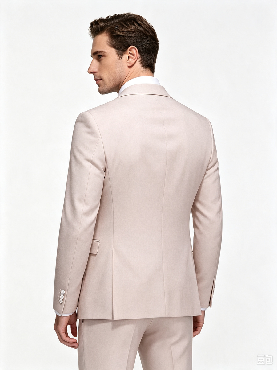 Classic 2 Piece Ivory Men's Suit with Regular Fit and Sophisticated Peak Lapel