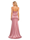 ChicSew Luxurious V-Neck Spaghetti Straps Side Slit Mermaid Satin Formal Gowns Soft Satin Wedding Bridesmaid Dresses For Prom