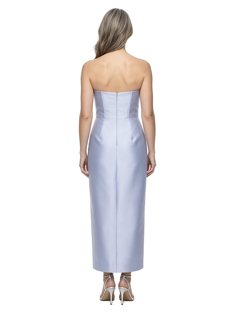 ChicSew Strapless Sheath Silky Satin Ankle-Length Modern Mother Of The Groom Gown For Wedding
