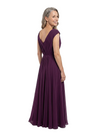 ChicSew V-Neck Cap Sleeve Chiffon A-Line Floor-Length Mother of the Bride Dress With Slit