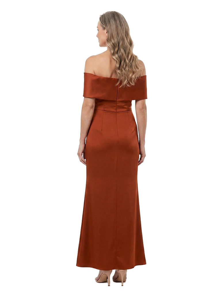 ChicSew Elegant Off The Shoulder Mother Of The Groom Dresses Unique Satin Sheath Floor Length Gown