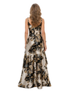 Chicsew Elegant Floral V-Neck Ruched Floor-Length A-Line Mother of The Bride Dresses